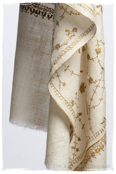 Mughal Gold Paisley L'amour Soft Cashmere Scarf/Shawl