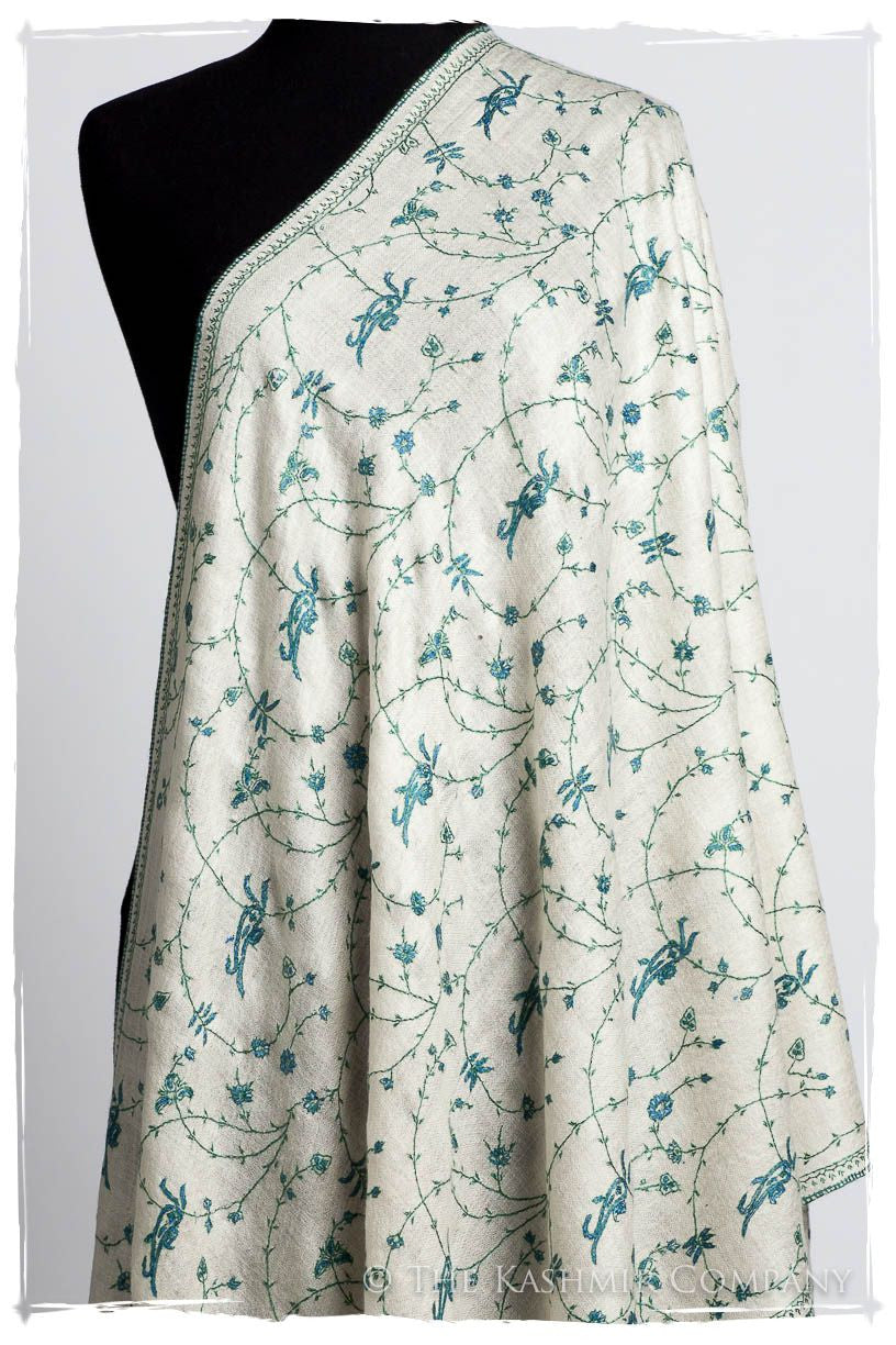 Caribbean Bleu Paisley L'amour Soft Cashmere Scarf/Shawl