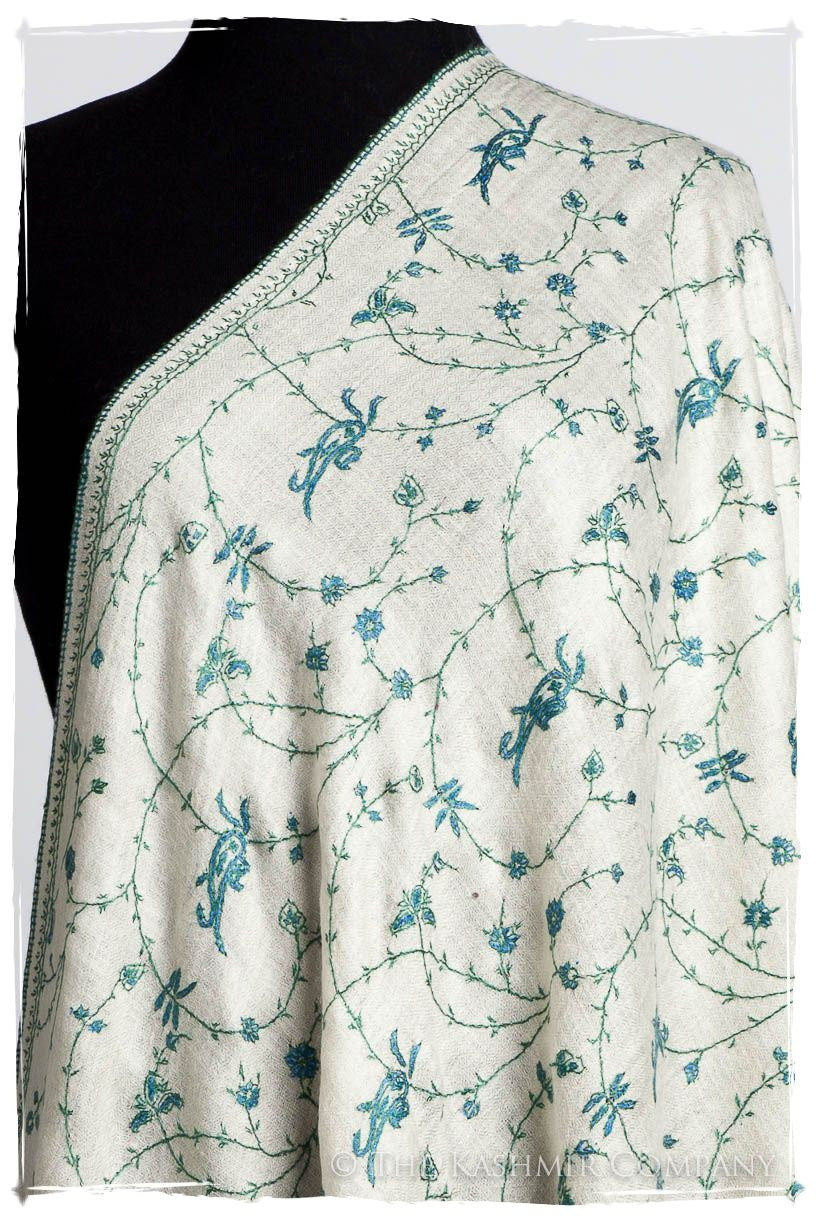 Caribbean Bleu Paisley L'amour Soft Cashmere Scarf/Shawl