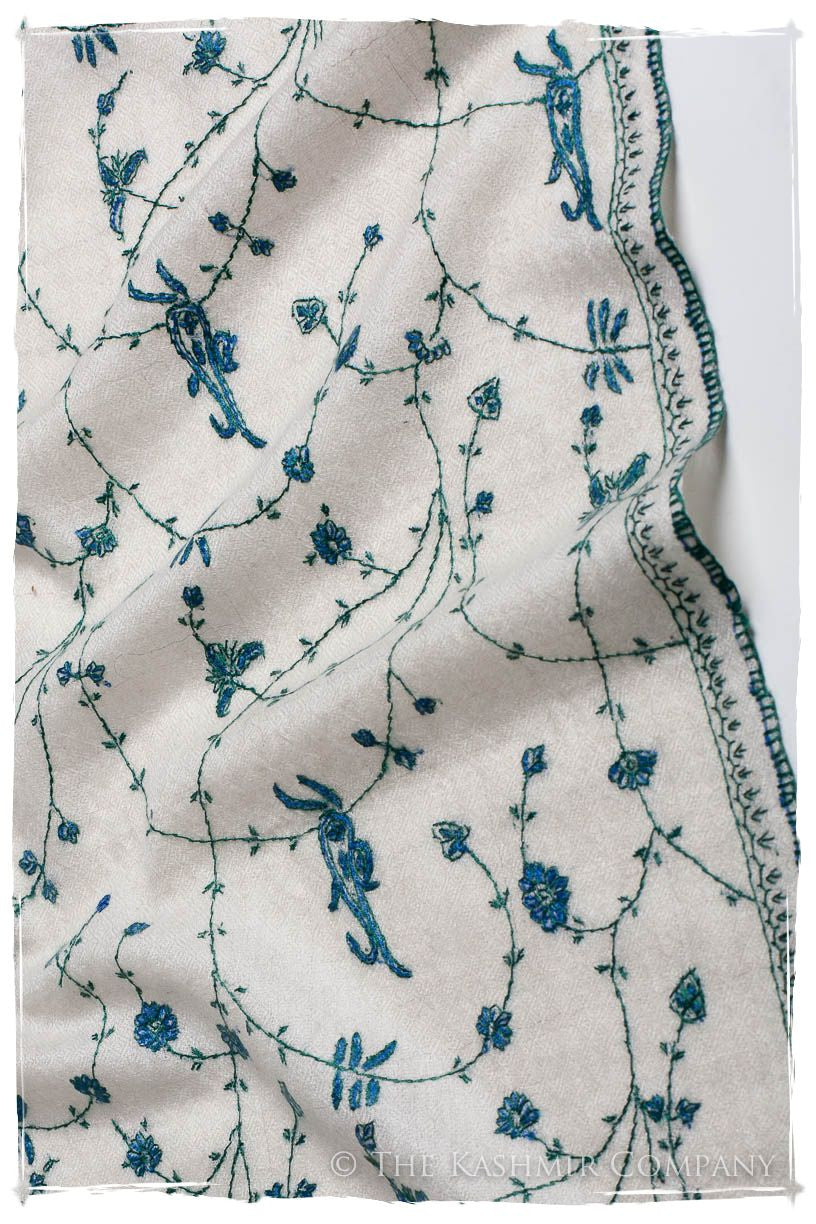 Caribbean Bleu Paisley L'amour Soft Cashmere Scarf/Shawl