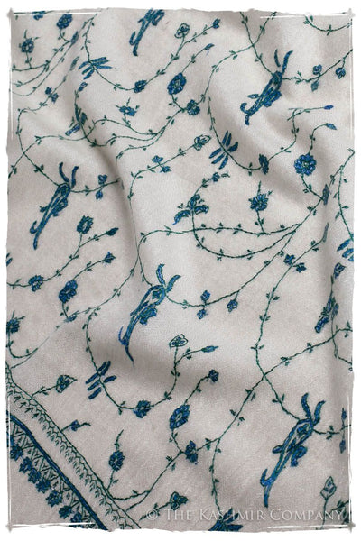 Caribbean Bleu Paisley L'amour Soft Cashmere Scarf/Shawl