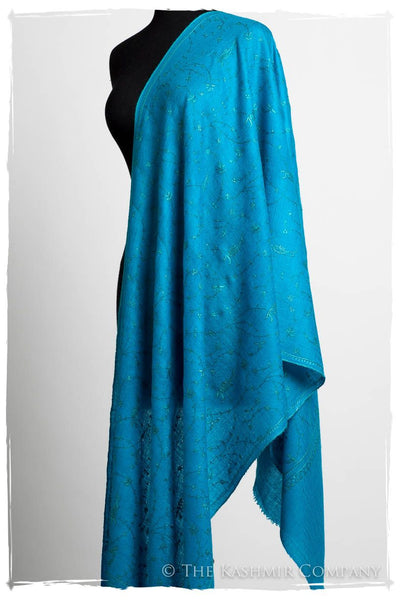 Mosaic Bleu Paisley L'amour Soft Cashmere Scarf/Shawl