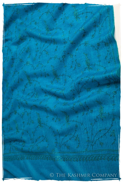 Mosaic Bleu Paisley L'amour Soft Cashmere Scarf/Shawl