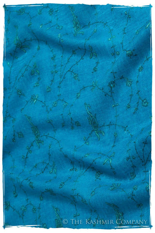 Mosaic Bleu Paisley L'amour Soft Cashmere Scarf/Shawl