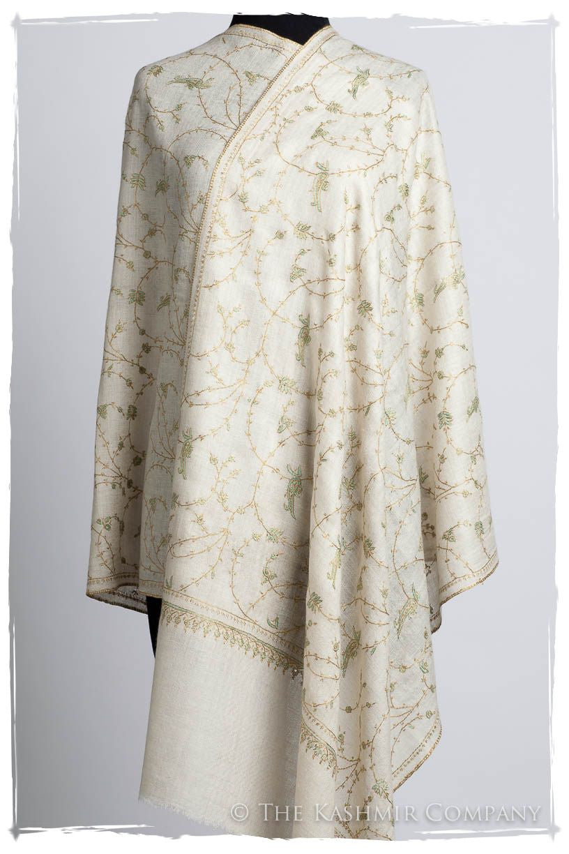 Porcelain d'Ivoire Paisley L'amour Soft Cashmere Scarf/Shawl