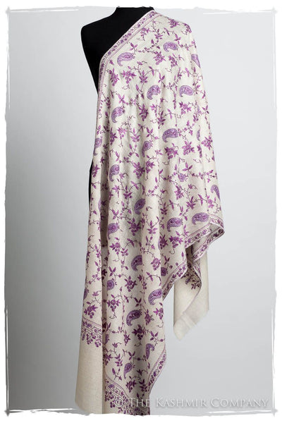 Pourpre Lilac de Rose Paisley L'amour Soft Cashmere Scarf/Shawl