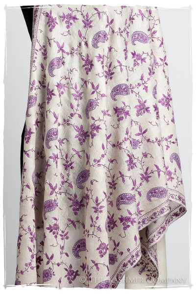 Pourpre Lilac de Rose Paisley L'amour Soft Cashmere Scarf/Shawl