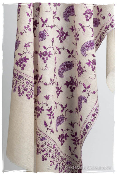 Pourpre Lilac de Rose Paisley L'amour Soft Cashmere Scarf/Shawl