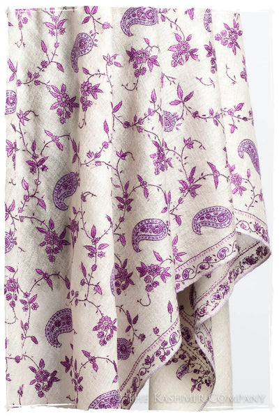 Pourpre Lilac de Rose Paisley L'amour Soft Cashmere Scarf/Shawl