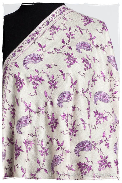 Pourpre Lilac de Rose Paisley L'amour Soft Cashmere Scarf/Shawl