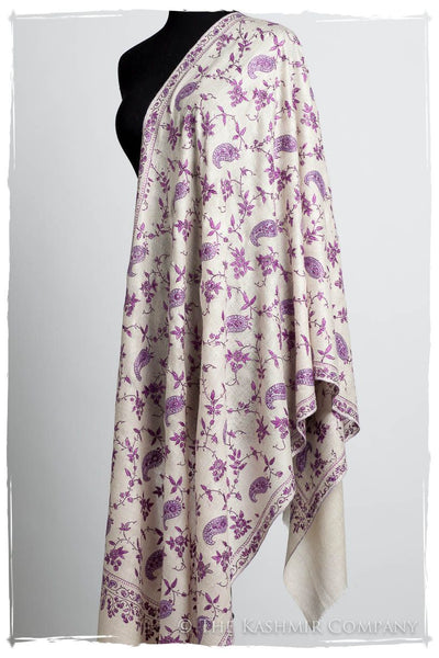 Pourpre Lilac de Rose Paisley L'amour Soft Cashmere Scarf/Shawl