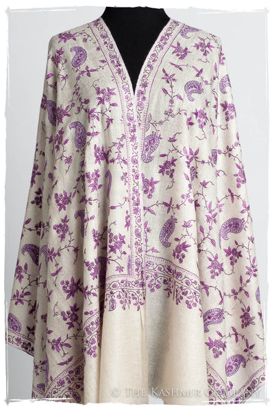 Pourpre Lilac de Rose Paisley L'amour Soft Cashmere Scarf/Shawl