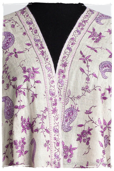 Pourpre Lilac de Rose Paisley L'amour Soft Cashmere Scarf/Shawl