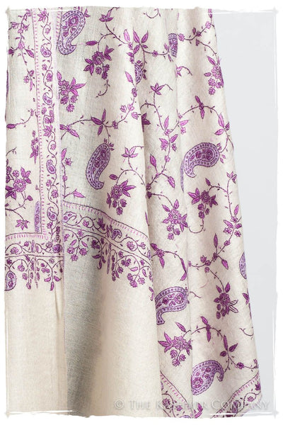 Pourpre Lilac de Rose Paisley L'amour Soft Cashmere Scarf/Shawl