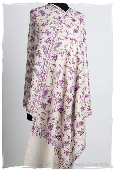 Pourpre Lilac de Rose Paisley L'amour Soft Cashmere Scarf/Shawl