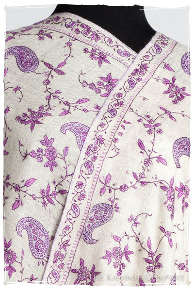 Pourpre Lilac de Rose Paisley L'amour Soft Cashmere Scarf/Shawl