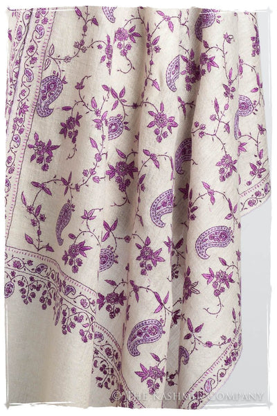 Pourpre Lilac de Rose Paisley L'amour Soft Cashmere Scarf/Shawl