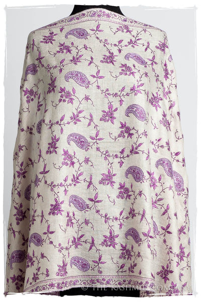 Pourpre Lilac de Rose Paisley L'amour Soft Cashmere Scarf/Shawl