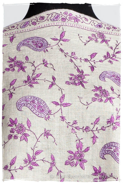 Pourpre Lilac de Rose Paisley L'amour Soft Cashmere Scarf/Shawl