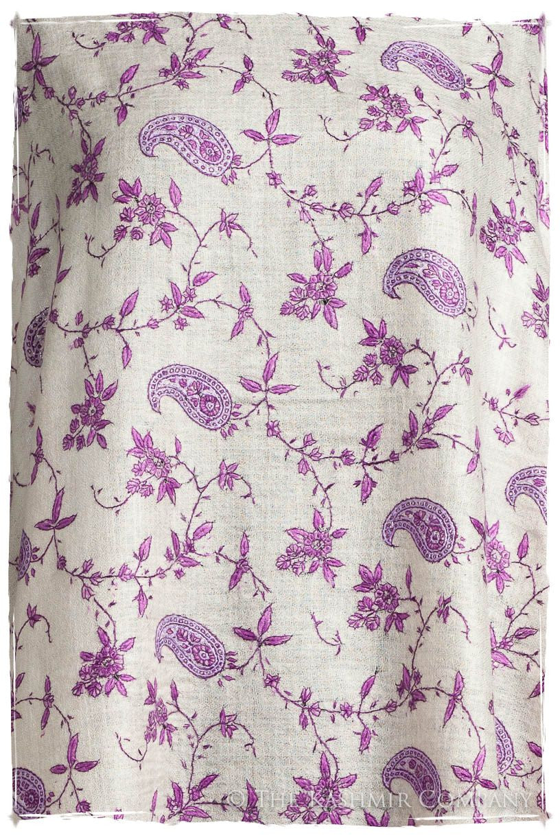 Pourpre Lilac de Rose Paisley L'amour Soft Cashmere Scarf/Shawl