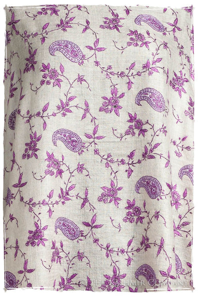 Pourpre Lilac de Rose Paisley L'amour Soft Cashmere Scarf/Shawl