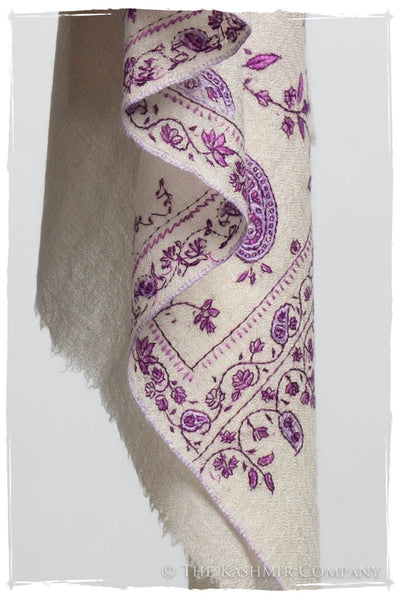 Pourpre Lilac de Rose Paisley L'amour Soft Cashmere Scarf/Shawl