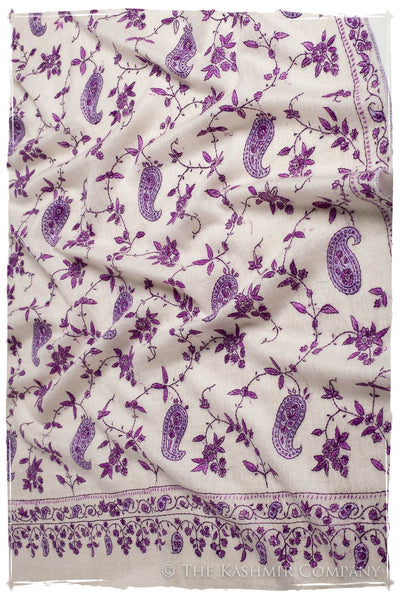 Pourpre Lilac de Rose Paisley L'amour Soft Cashmere Scarf/Shawl