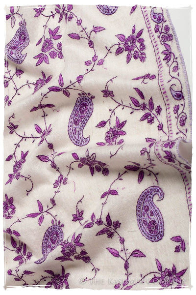 Pourpre Lilac de Rose Paisley L'amour Soft Cashmere Scarf/Shawl