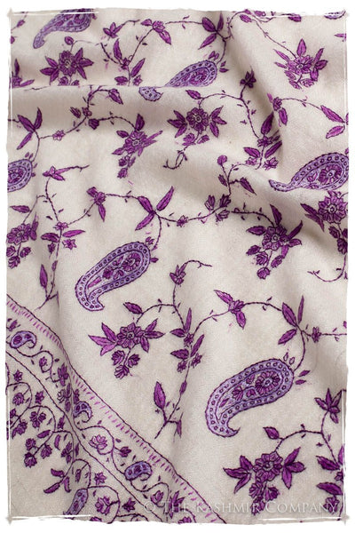 Pourpre Lilac de Rose Paisley L'amour Soft Cashmere Scarf/Shawl