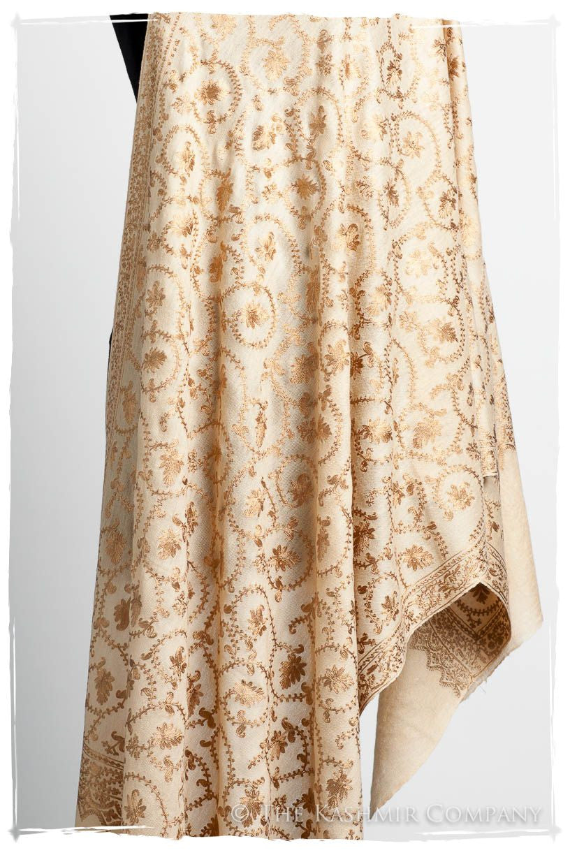The Sophistiqué Gold Crème Jardin Shawl