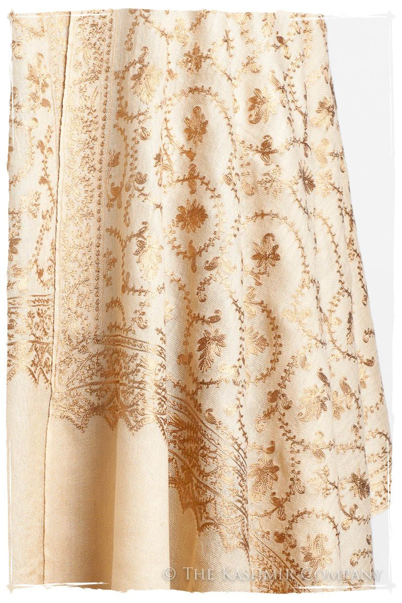 The Sophistiqué Gold Crème Jardin Shawl