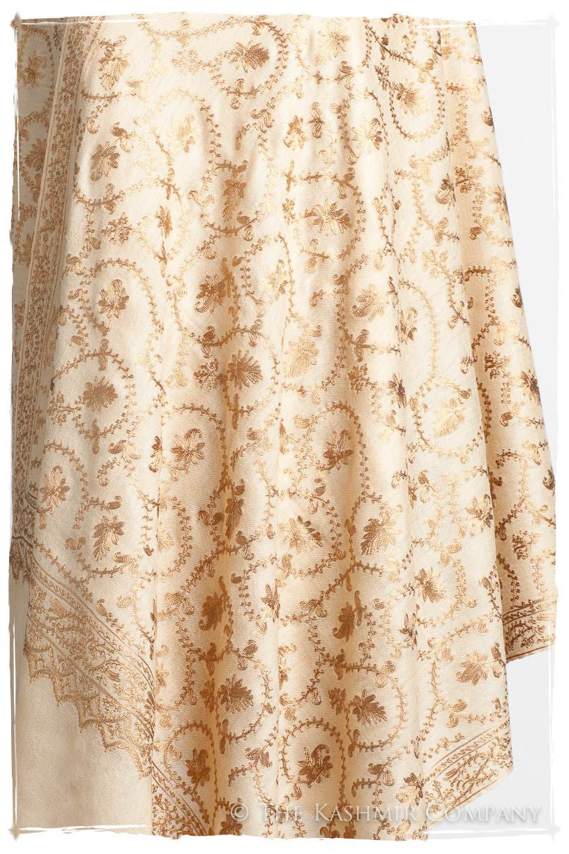 The Sophistiqué Gold Crème Jardin Shawl