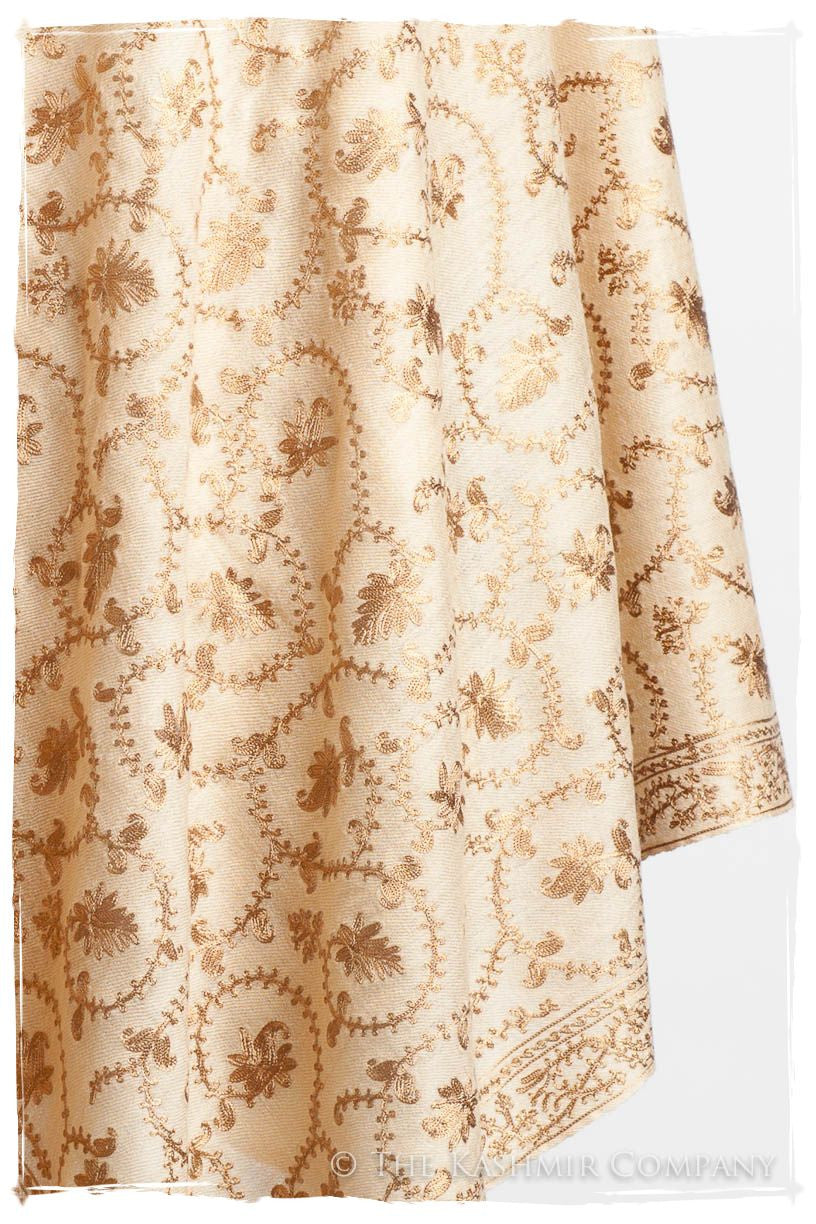 The Sophistiqué Gold Crème Jardin Shawl