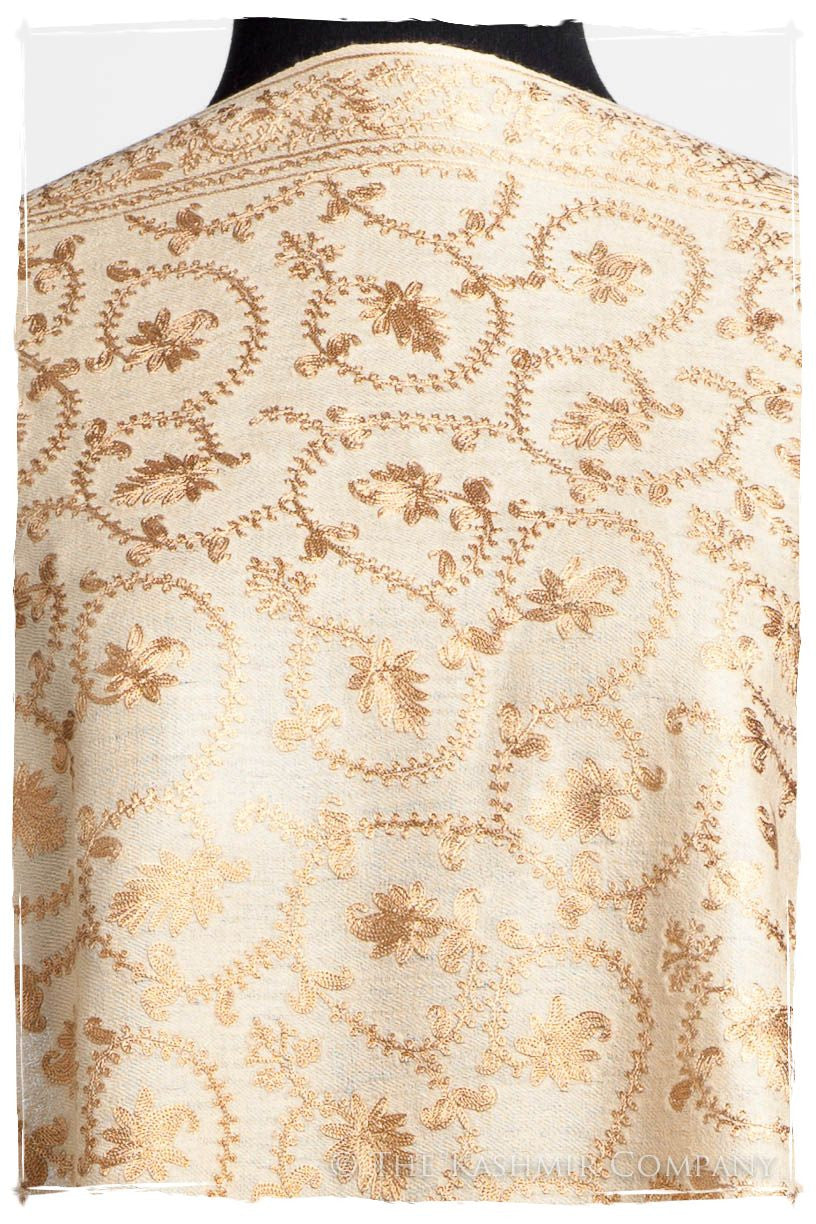 The Sophistiqué Gold Crème Jardin Shawl