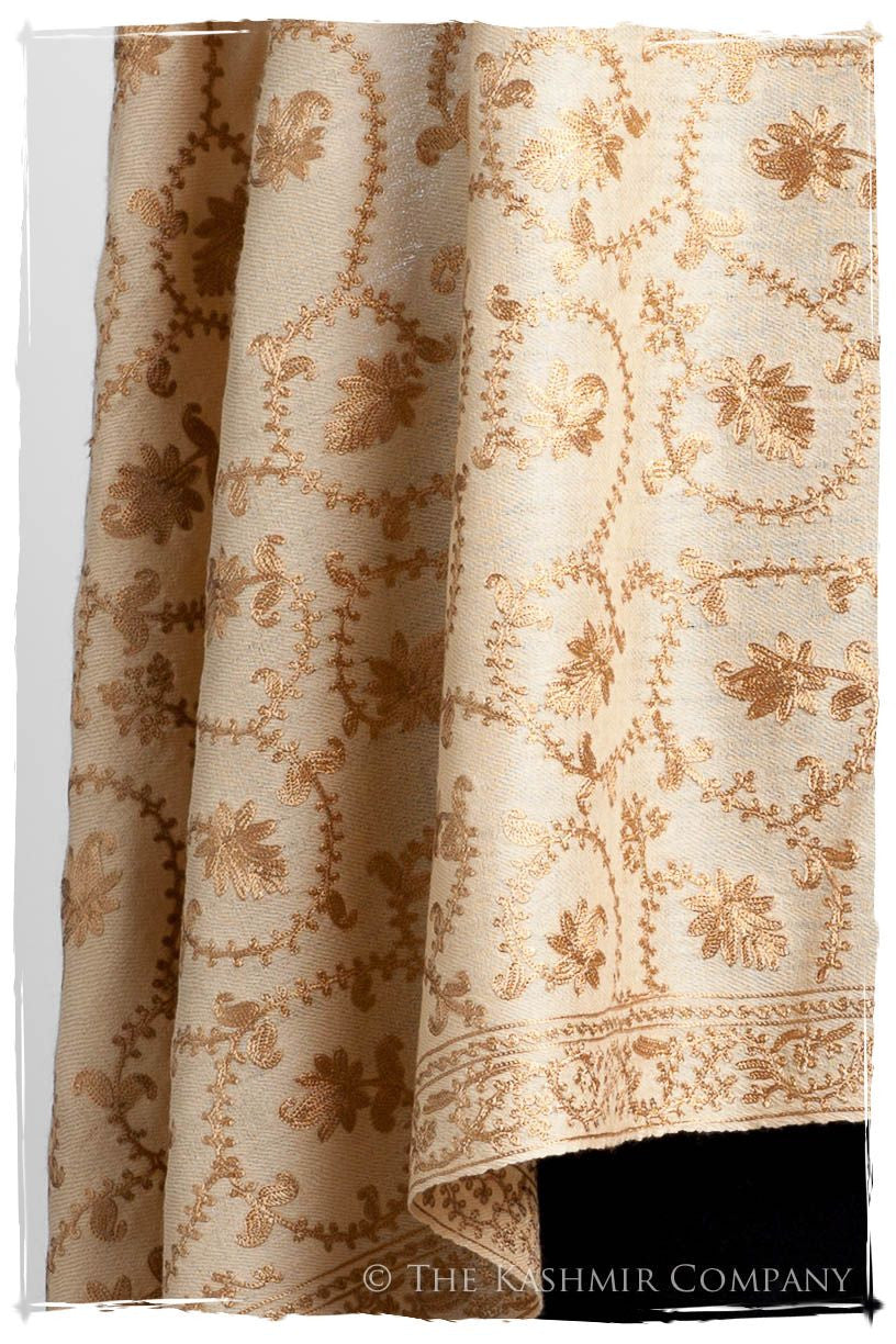 The Sophistiqué Gold Crème Jardin Shawl