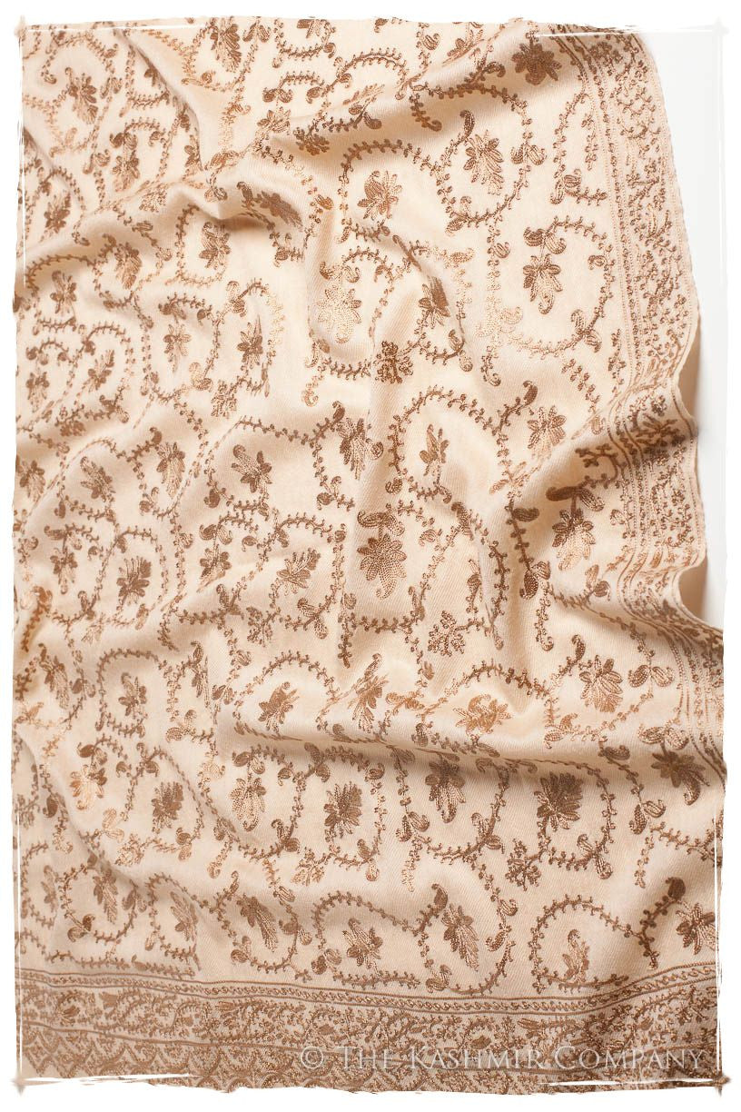 The Sophistiqué Gold Crème Jardin Shawl
