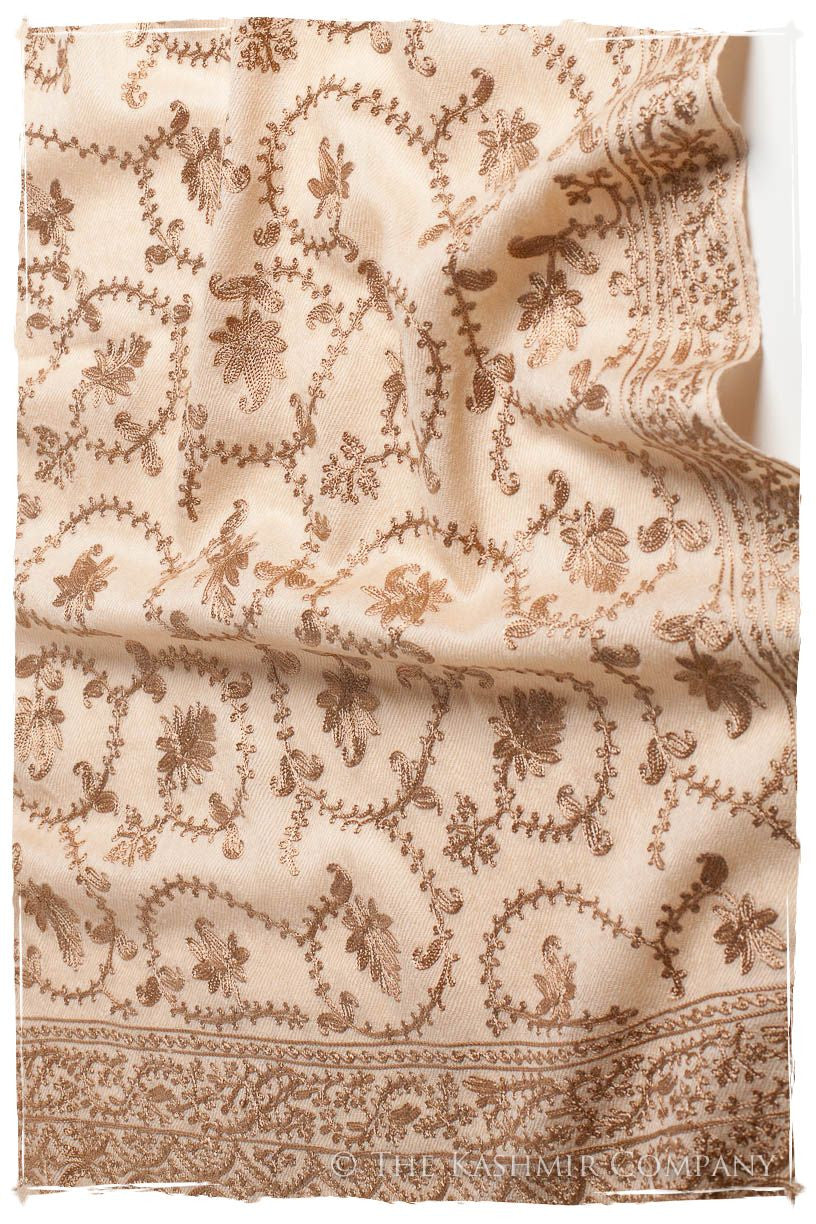 The Sophistiqué Gold Crème Jardin Shawl