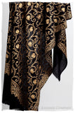 The Sophistiqué Gold Ebony Jardin Shawl