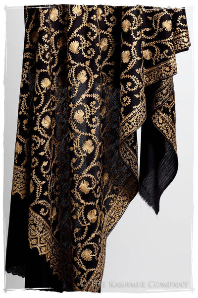 The Sophistiqué Gold Ebony Jardin Shawl