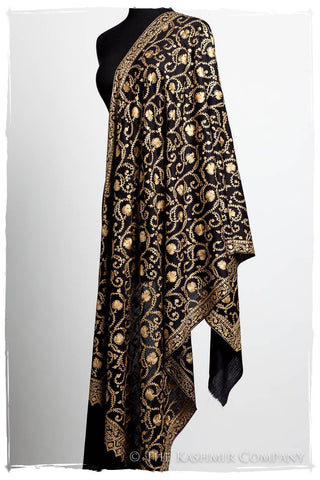 The Sophistiqué Gold Ebony Jardin Shawl