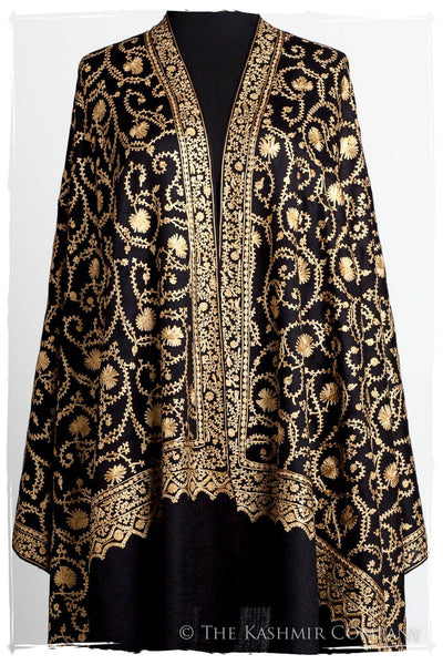 The Sophistiqué Gold Ebony Jardin Shawl