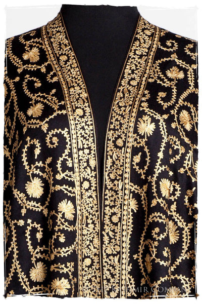 The Sophistiqué Gold Ebony Jardin Shawl