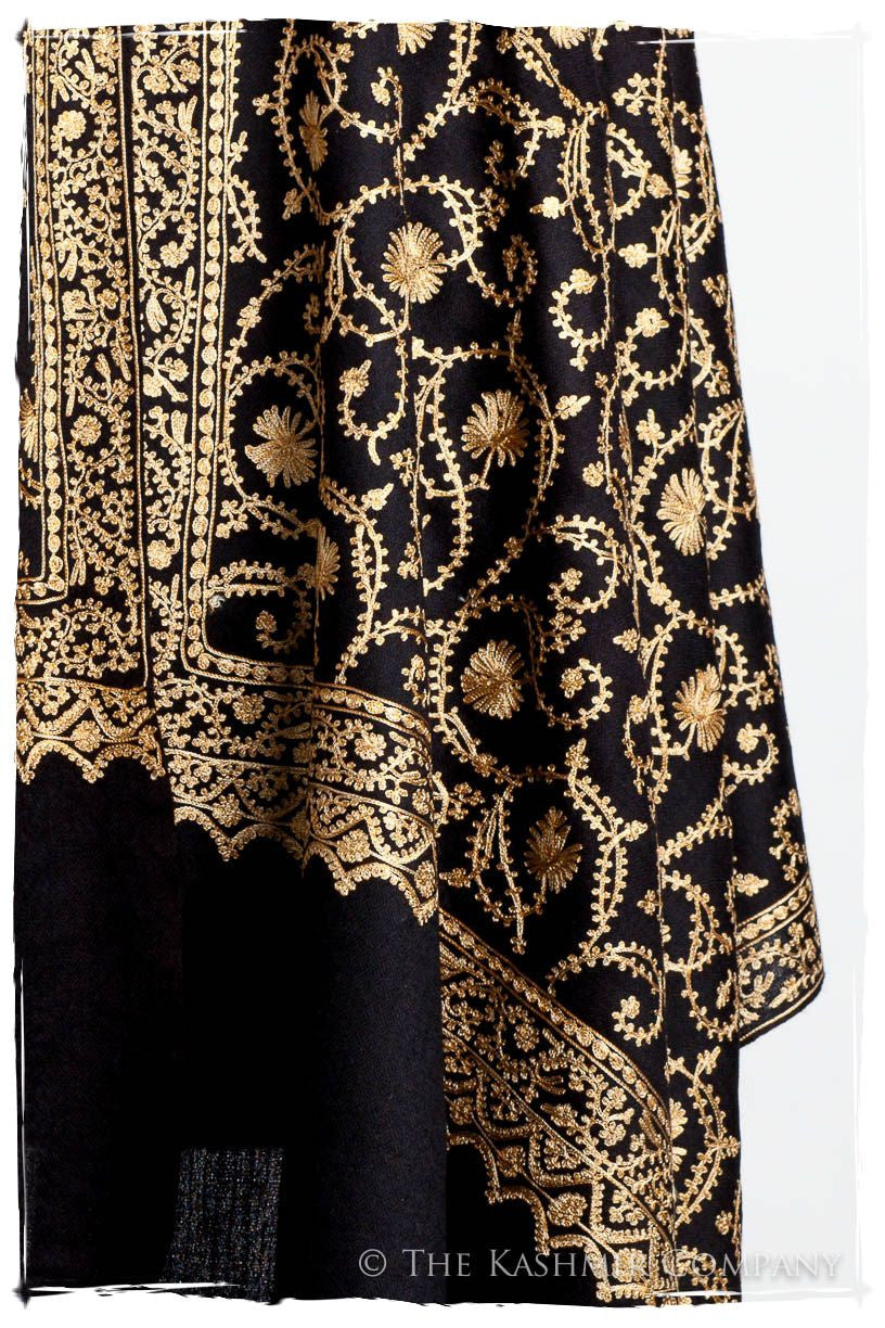 The Sophistiqué Gold Ebony Jardin Shawl