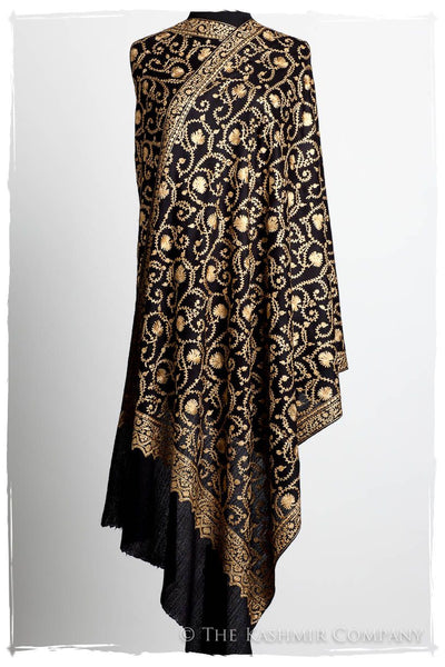 The Sophistiqué Gold Ebony Jardin Shawl