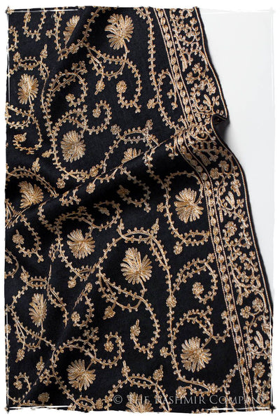 The Sophistiqué Gold Ebony Jardin Shawl