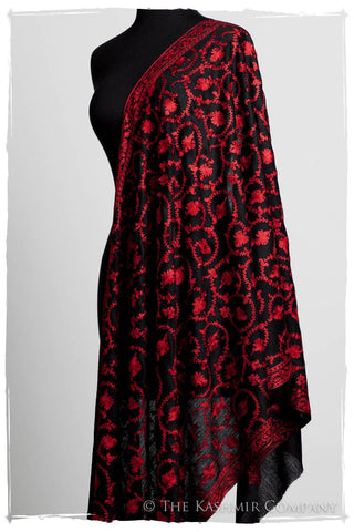 The Sophistiqué Rouge Ebony Jardin Shawl