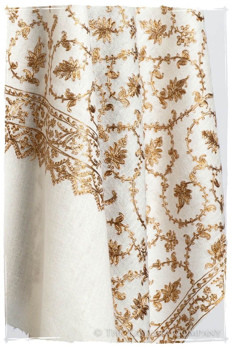 The Sophistiqué Gold Ivoire Jardin Shawl