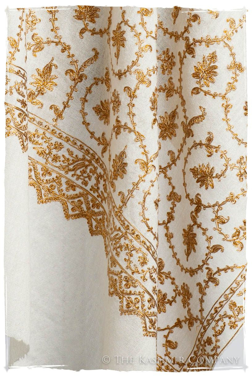 The Sophistiqué Gold Ivoire Jardin Shawl