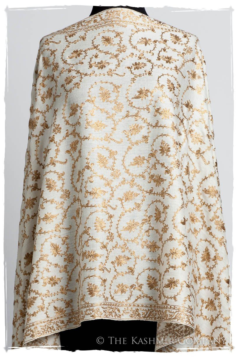 The Sophistiqué Gold Ivoire Jardin Shawl