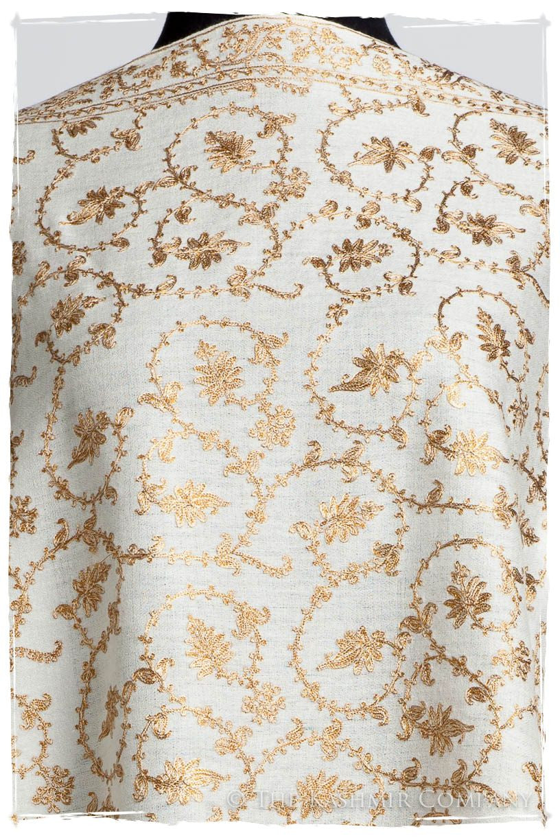 The Sophistiqué Gold Ivoire Jardin Shawl